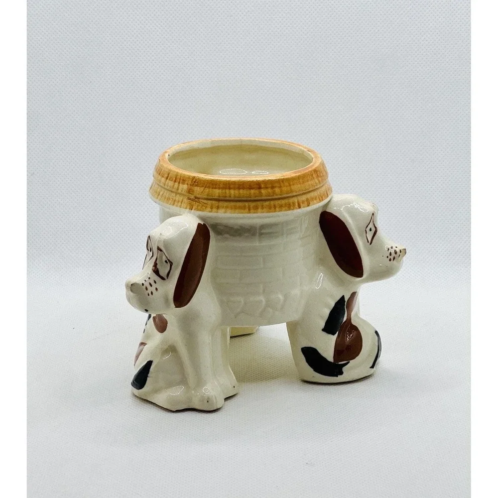 Vintage Hound Dog Planter‎ Collectible Glazed Cartoony Plant Pot Dog Lover